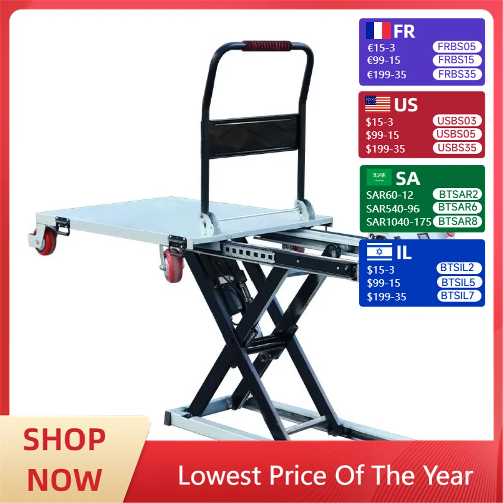 

Electric hydraulic lifting platform small scissor type portable flatbed truck
