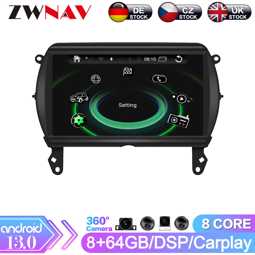 7'' Android 13 Touch Screen Multimedia Player Display For BMW Mini Cooper F54 F55 F56 F57 F60 Car Radio Stereo GPS Navigation