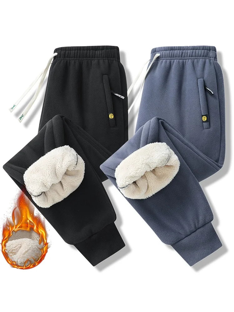 

Men's Fce Lined Corduroy Pants Winter Large Size Sports Sweatpants Autumn Winter Sle Youthful Vitali Pure Color mid Waist