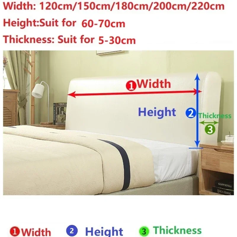 1PC All-inclusive Bed Head Cover Elastic Thicken Plain Dyed Headboard Cover Polar Fleece for Home Solid Long Back Home Textiles