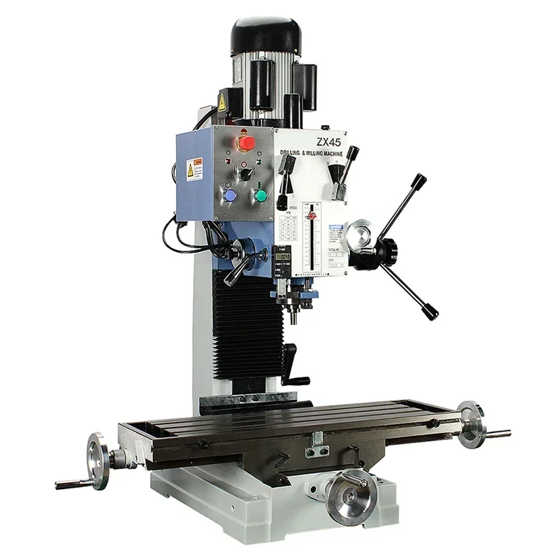 ZX45 Small Milling Machine Tapping Drilling Tool Desktop Variable Speed XYZ Powered Brushless Motor 1500W Spindle MT4 Metal 45mm