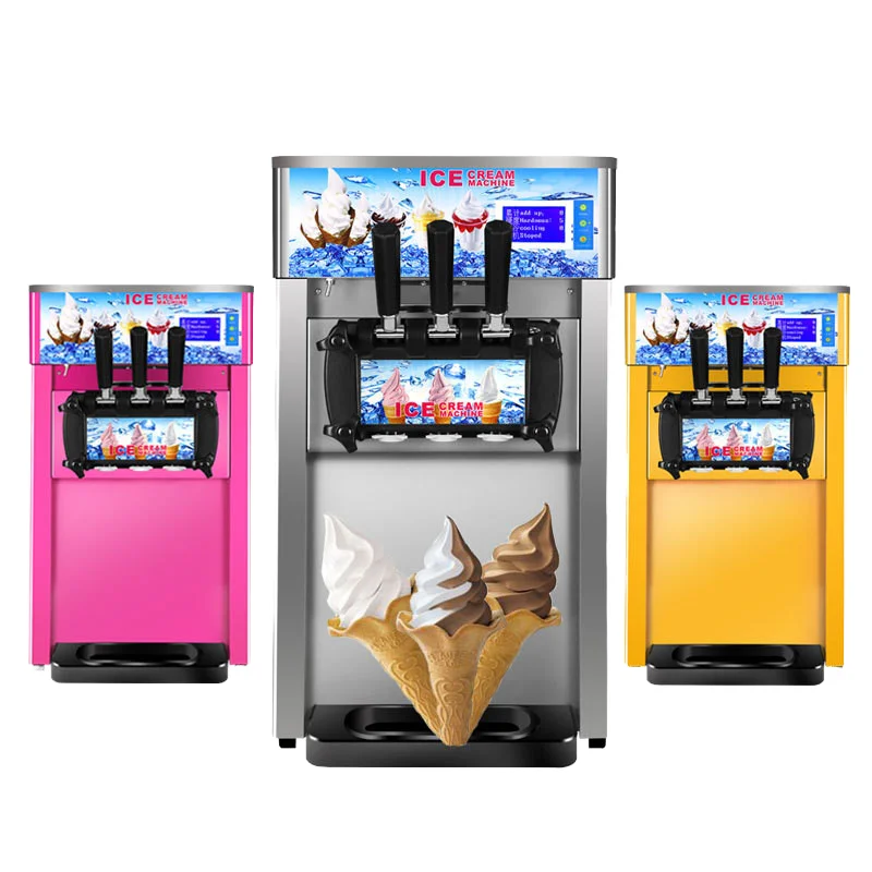 

Commercial 3 Flavors Compact Ice Cream Machine Automatic Soft Serve Ice Cream Machine Gelato Maker Ice Creme Machine For Snack