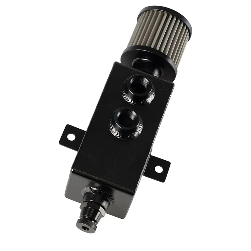 Super Sale Universal 10AN Aluminum Baffled Oil Catch Can Brushed Reservoir Tank with Breather Filter 1000ml