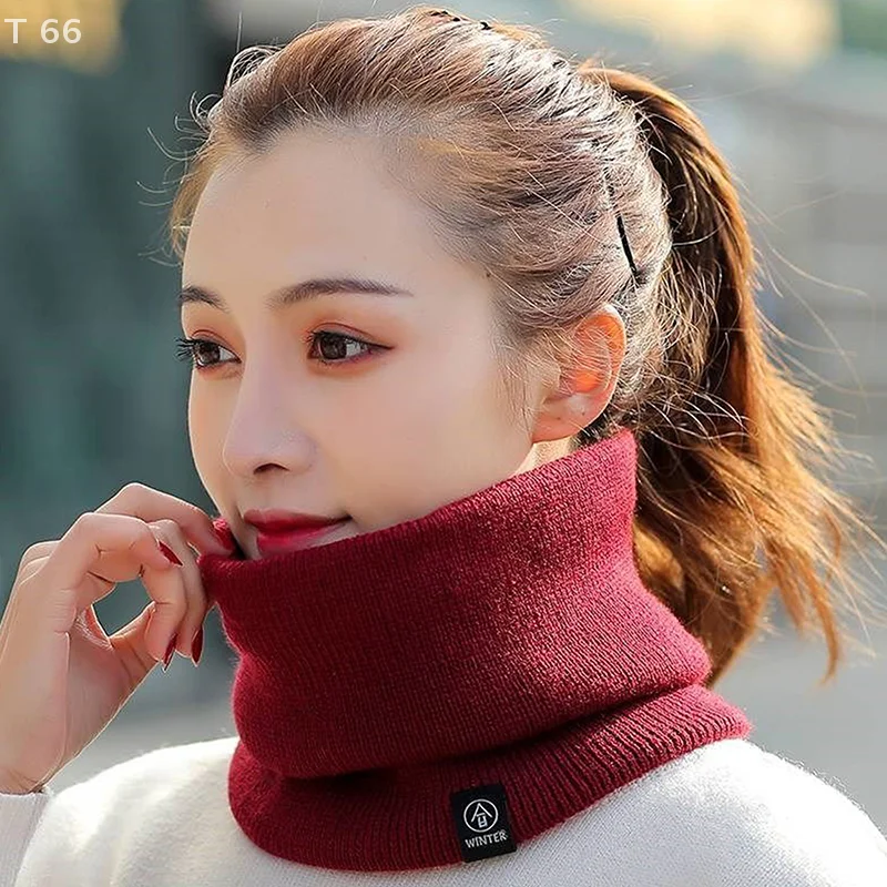 Women Men Face Cover Winter Skating Running Warm Scarves Thick Cold-proof Collar Fashion Soft Knitted Neck Warmer Sport Scarf