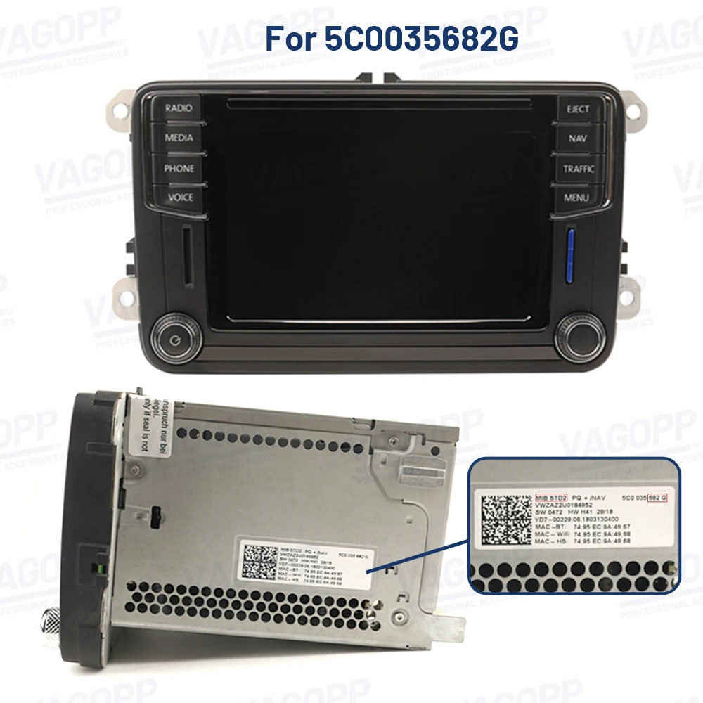 Pantalla táctil de 6,5 pulgadas para VW MIB 682C/D/E/F/G, Radio MIB 200B/H/M/D, reproductor de navegación LCD STD2 PQ, configuración de NAV, nuevo