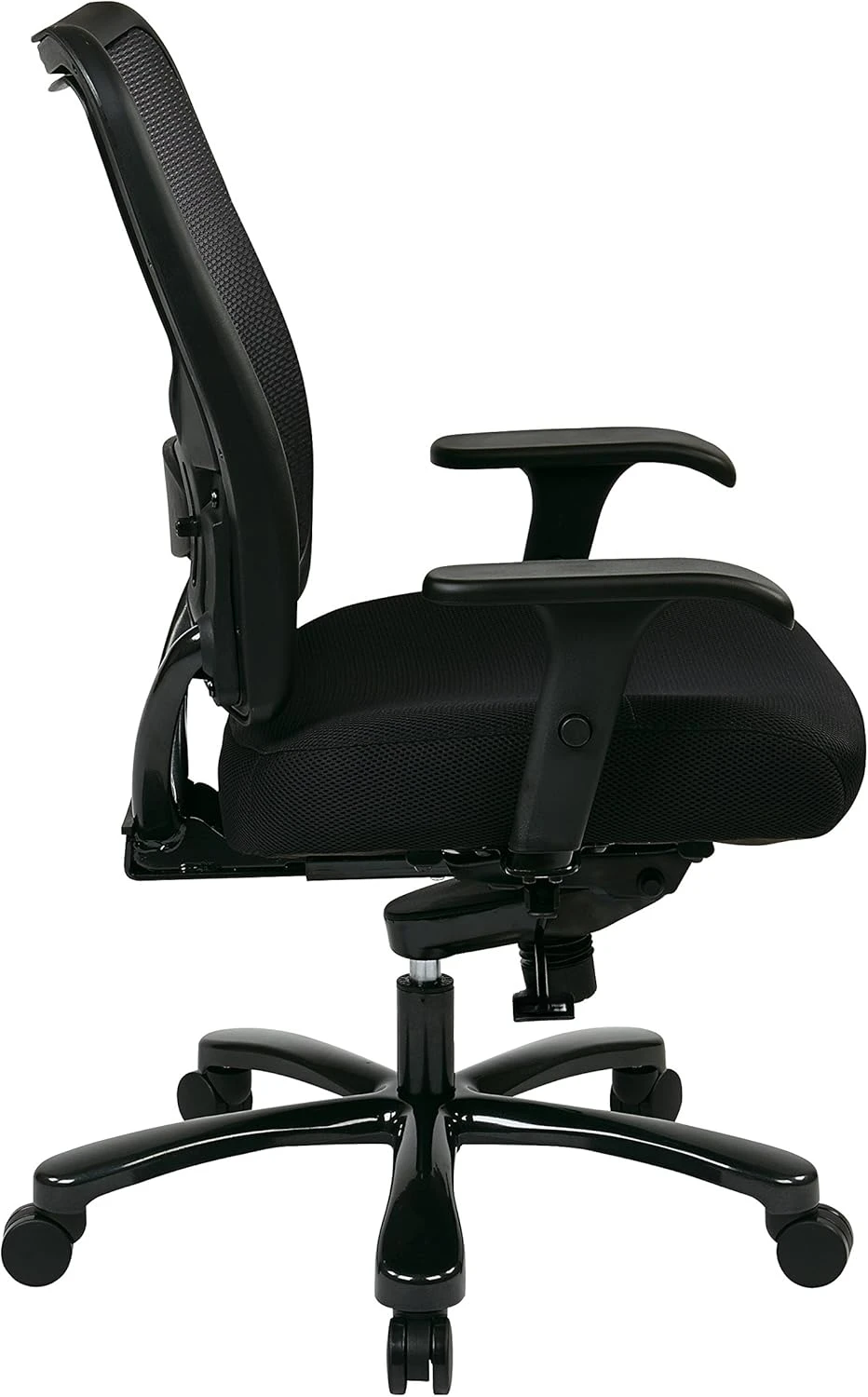 Space Seating 75 Series Air Grid Big and Tall Deluxe Ergonomic Office Chair with Thick Padded Seat and 400 lb. Limit, Black