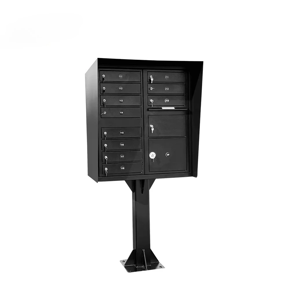 Rainproof Metal Steel Mailbox Outdoor Vertical Column Mailbox Letter Box U.S. Mailbox