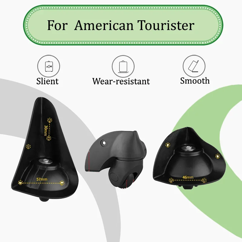 

For American Tourister 89Z Luggage Replacement Wheel Set Ultra-quiet Design Anti-slip Wear-resistant Rubber Universal Swivel