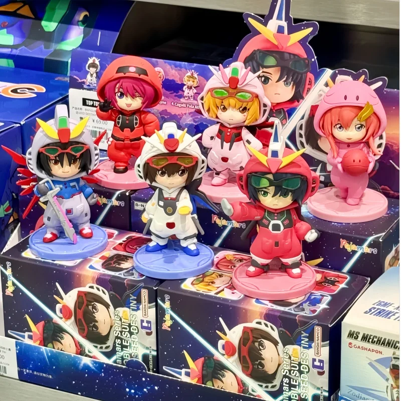 

2025 Hot Bandai Genuine Pajama Doll Costume Series Gundam Blind Box Gundam Seed Destiny Figure Anime Peripheral Model Decor Gift