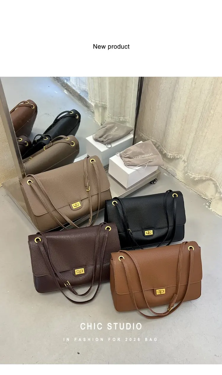 Bolso tipo cubo para mujer, diseño vertical de un solo asa, tapa abatible ancha, diseño sencillo y elegante, adecuado para adultos de 20 a 60 años.
