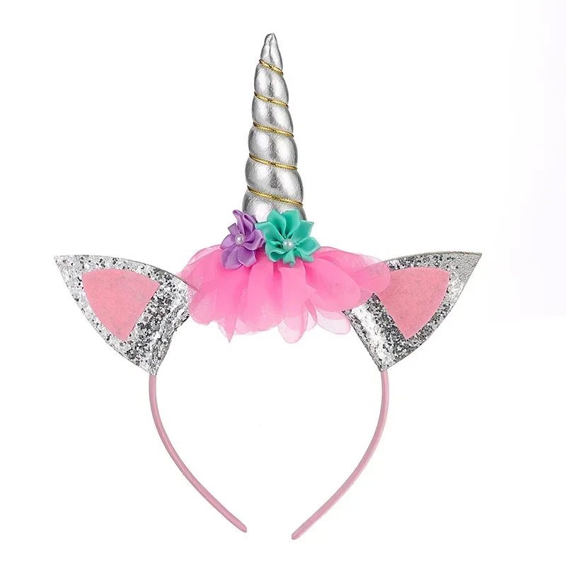 Girls Boys Birthday Unicorn Party Decor Rainbow Unicornio Wings Headband Kids Cosplay Supplies Boy Girls Baby Shower Decorations