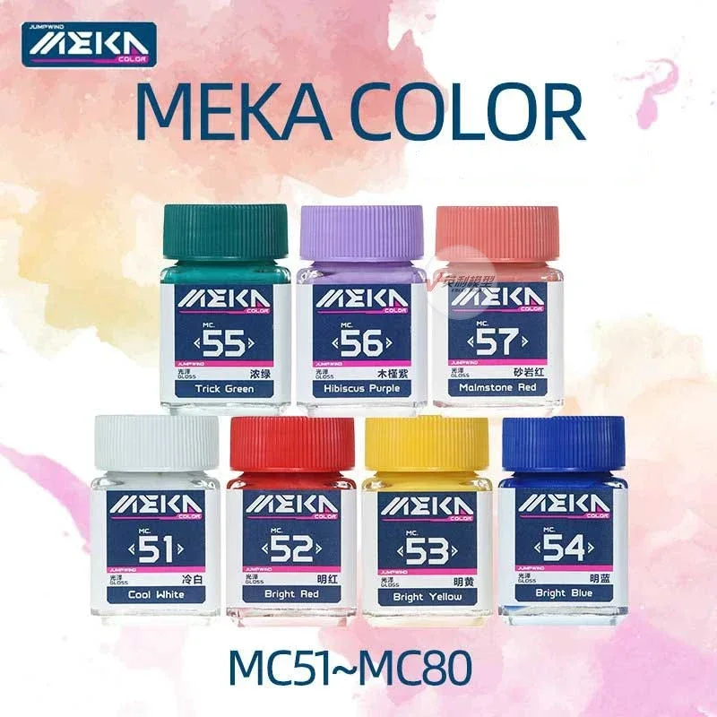 JUMPWIND 18ml MC51~MC80 Oil-Based Paints MEKA Color 1 Gloss Color Pigment for Model Painting Spray Brush Hobby DIY Tools