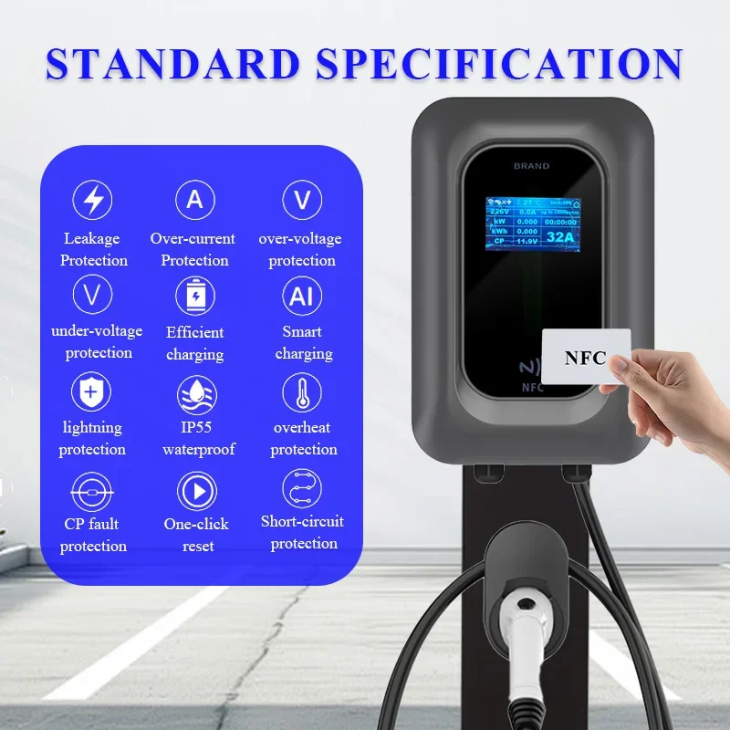 Model 3 Type 1 16A 32A 40 Amp 48 Amp Home Wall Box Commercial Wall-Mounted Ev Charger Charging Station for Electric Car