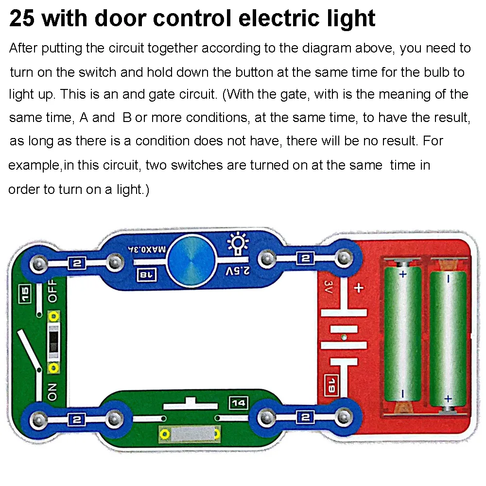 Science Experiments Kits Circuits Electronic For Kids 31 Piece Circuito Electrico niños For Children STEM Toys Science Kits New