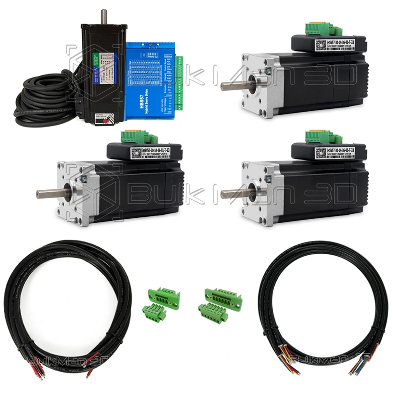 BulkMan3D 57HSE Integrated Servo Motor Kit 180W 3000RPM HBS57 Driver for CNC Router Engraving Milling Machine