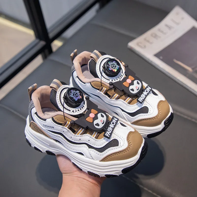 أحذية ديزني كورومي الرياضية للأطفال مريحة بإبزيم دوار وكتلة ألوان عصرية للأب أحذية كاجوال مطاطية قابلة للتنفس #2