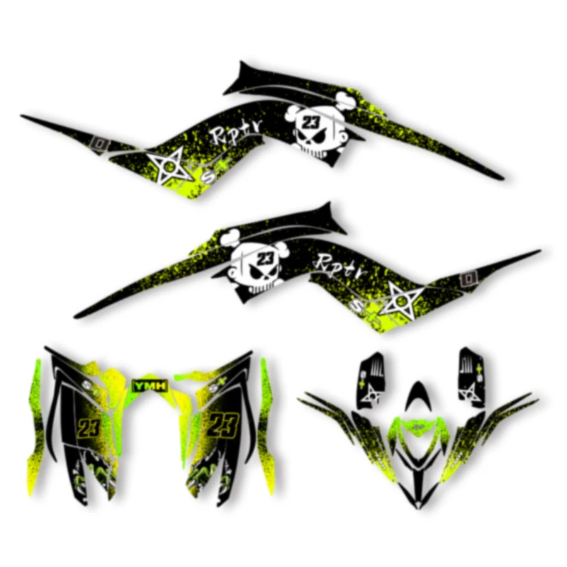 

Powerzone Motorcycle Graphics Motorcycle Vinyl Decal Deco Stickers for YAMAHA Raptor 700 2013-2023 Number Name Custom