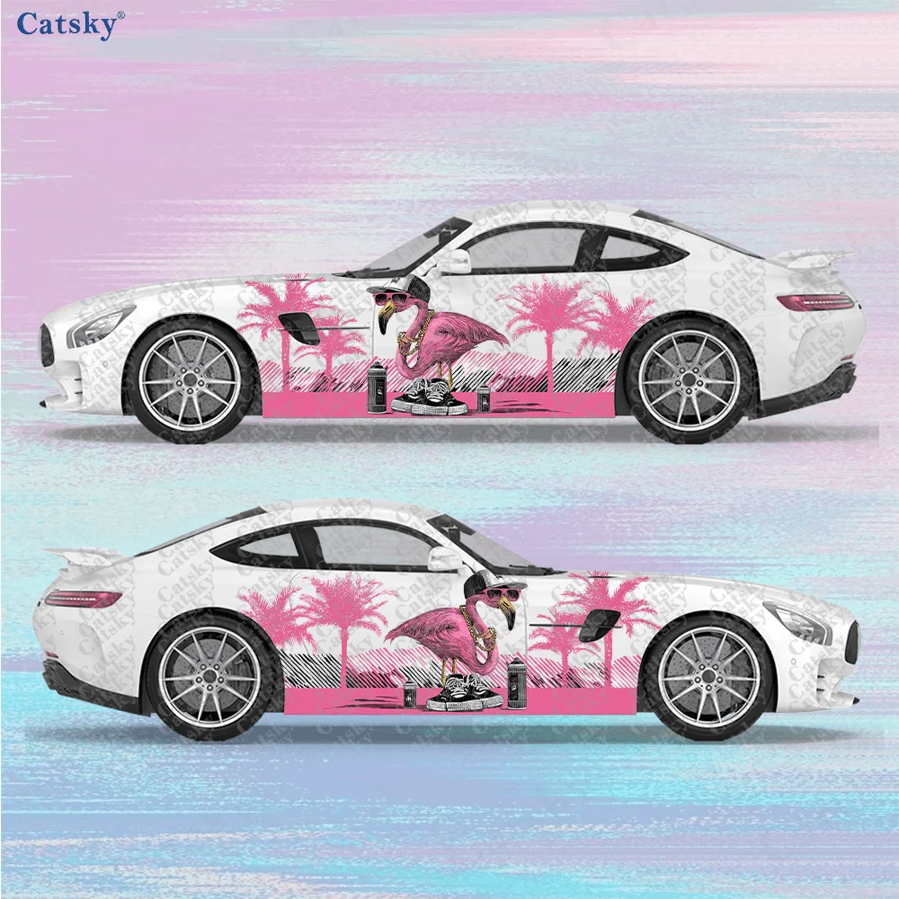 

Hip Hop Cool Flamingo Car Side Sticker Decoration,PVC Waterproof Scratch Resistant Decal,Car Protection,Auto Accessories Gift