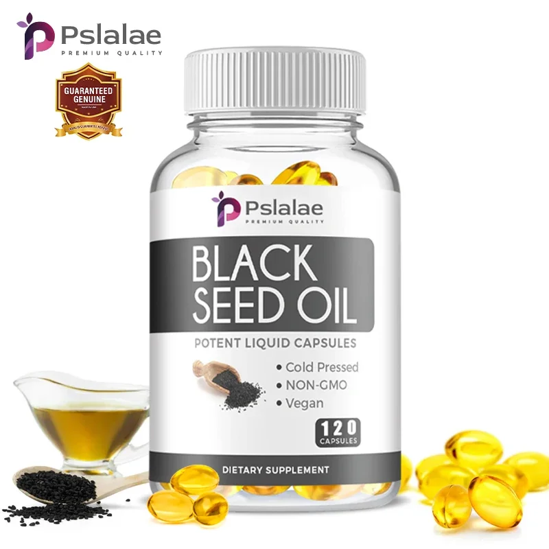 Black Seed Oil Capsules - Gluten Free, Non-GMO, Cold Pressed, Helps with Digestive Health, Immune Support, and Brain Function