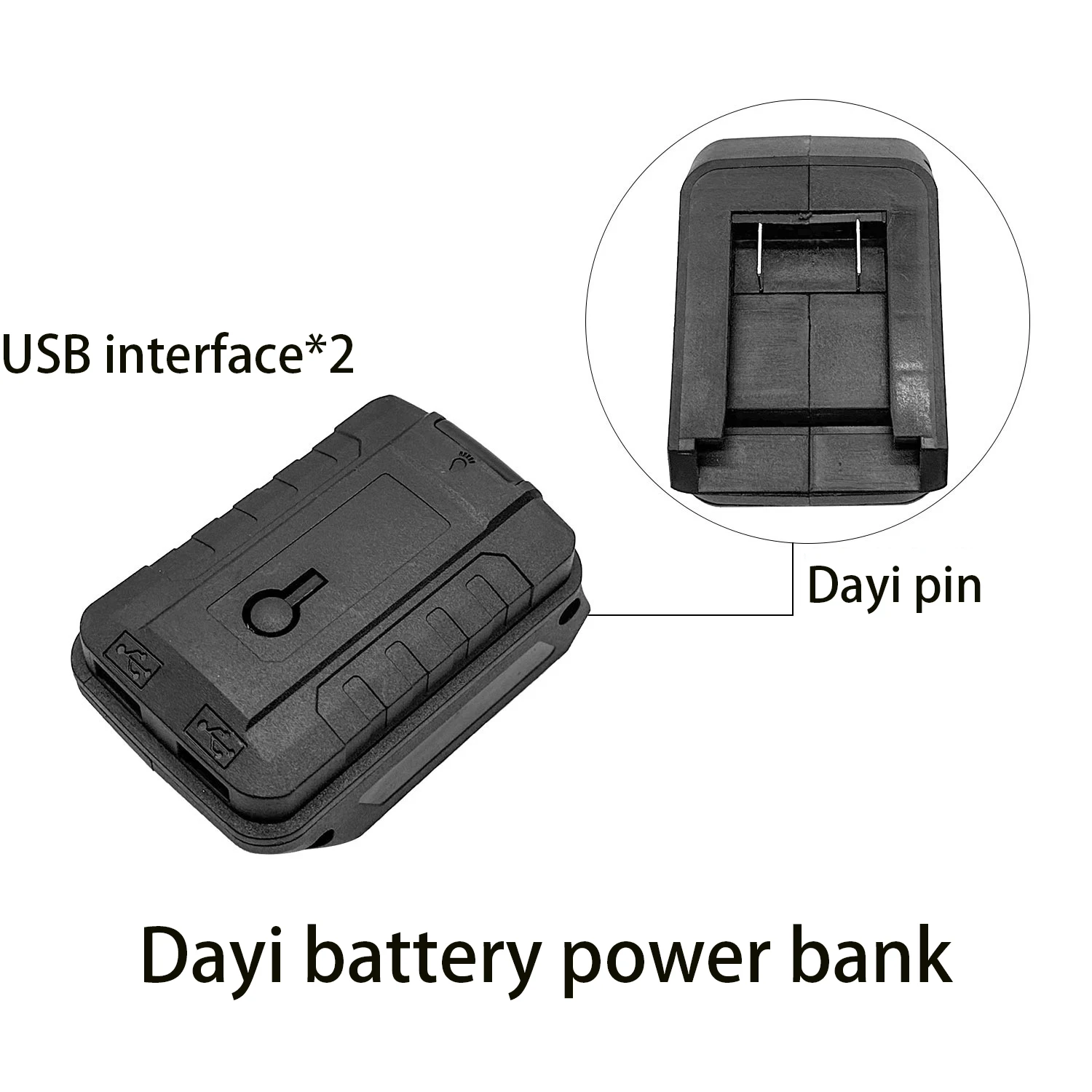 Eficiente Dual USB Chave Elétrica Adaptador, Sobre Corrente e Alta Tensão Proteção, Dayi Bateria