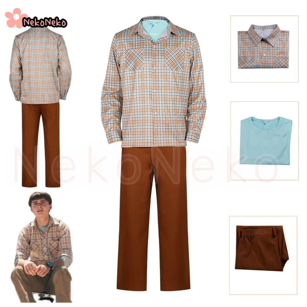 

Will Byers Cosplay Full Set Costume TV S4 Disguise Plaid Shirt Pants Outfits Men Role Dress Up Clothing Halloween Party Suits