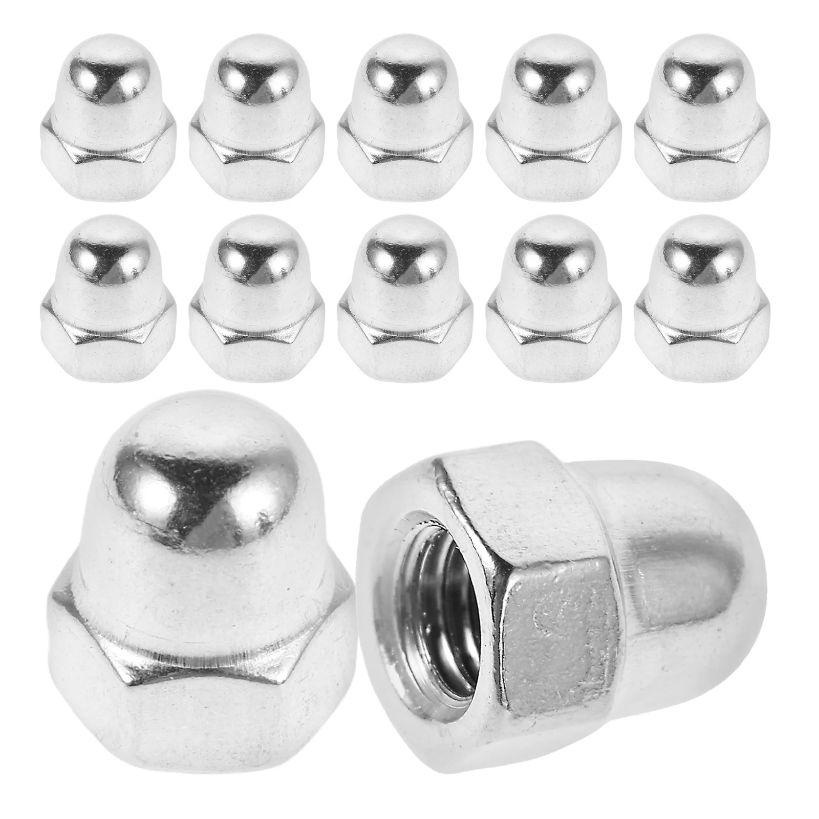 

20 Pcs Head Type Nut Decorative Screw Caps Stainless Steel Hexagon Covers Dome Shaped Bolt Protection Metal Nut Furniture