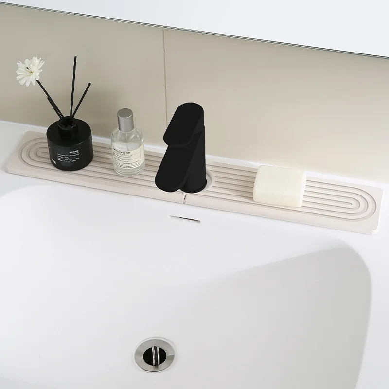 VIKAMA Faucet Water Absorption Pad For Bathroom Sink Hand Washing Basin Water Tank Splash-Proof Water Speed-Drying Pad Home Deco