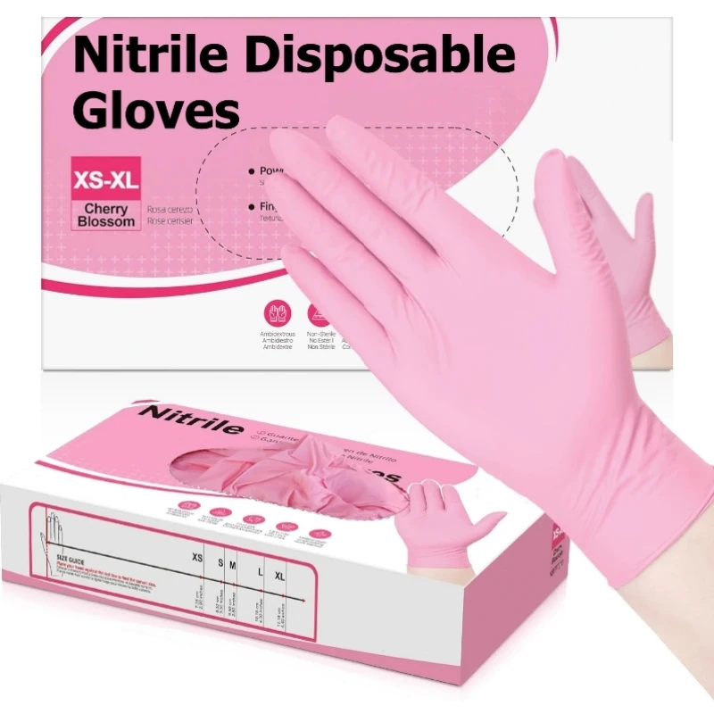 

Disposable household daily use high elastic nitrile gloves, thickened, oil-resistant, waterproof, and anti-slip