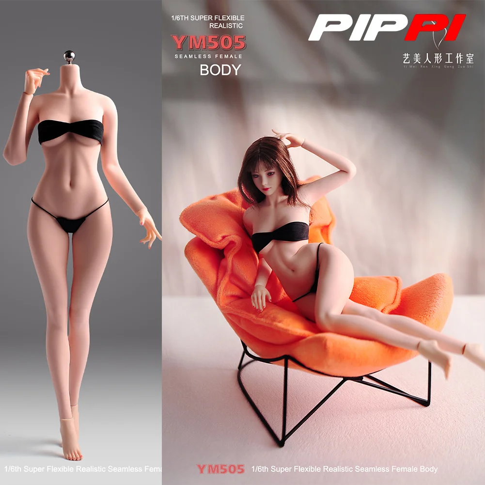 YM505 1/6 Fitness Girl Super Miękki Ruchomy Bezszwowy Model Ciała z Fizjologicznymi Detalami 12'' Żołnierzka Figurka Akcji Ciało