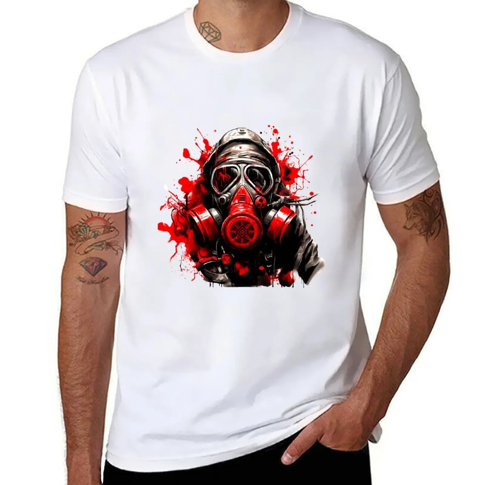 

Trash Polka Gas Mask Tattoo design T-Shirt t shirts for man slim fit graphic t shirts for man T-Shirt