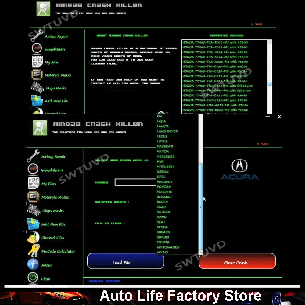 AIR BAG AIR-BAG Crash Killer 7.8.4 Crash Data ECU Clear Dumps Service Tool Airbag Programs Delete Repair Crash & Data Resetting