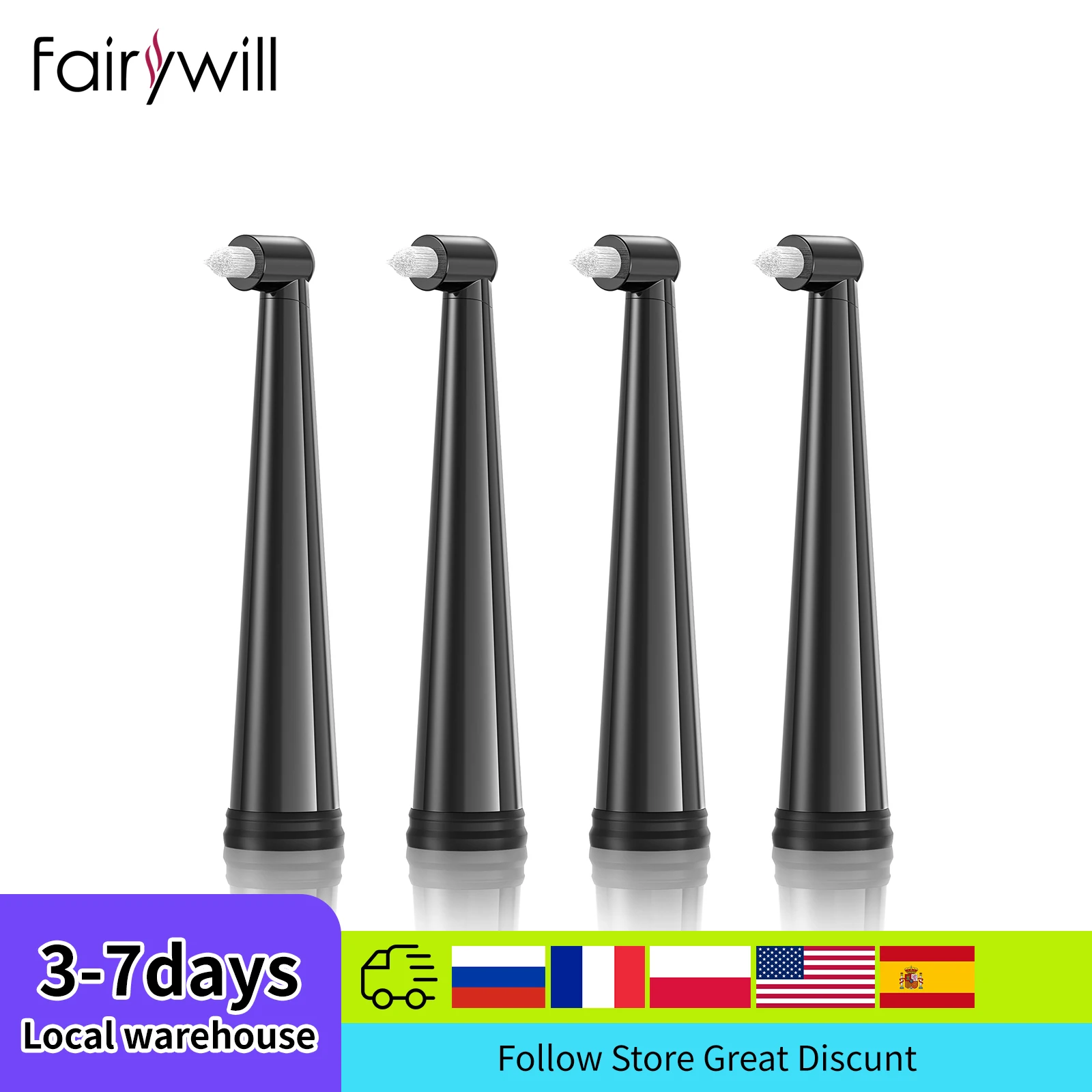 Fairywill Sonic Electric Toothbrushes Interdental Brush Replacement Heads Toothbrush Heads Sets Heads for FW-507 FW-508 FW-917