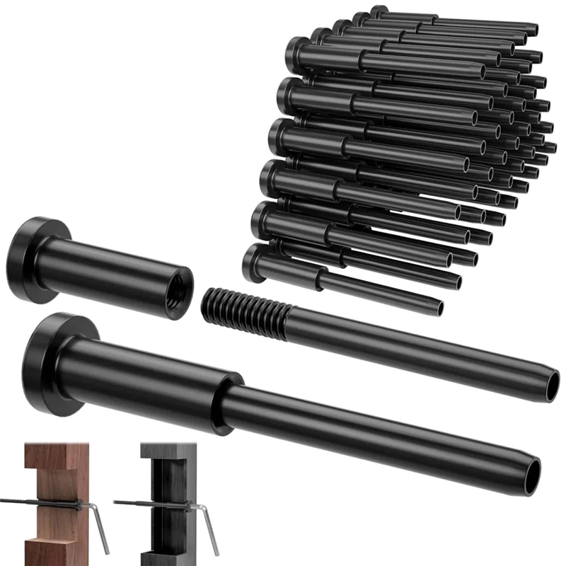 BAAJ-Invisible Receiver Swage Stud Ends-Cable Railing Kit(Black)- 40-Pack 1/8