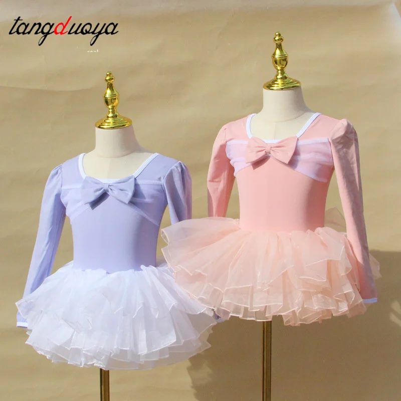 

Girls Ballet Dress Children's Training Skirt Kids Costume Leotard Gymnastics Classical Dance Clothes Long Sleeve