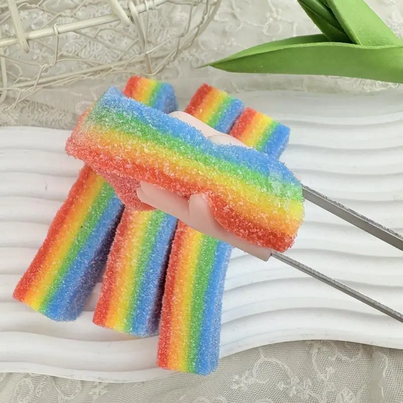 Squeeze Stress Ball Soft Rainbow Strip Safe  Fidget Toy for Kids Birthday Party Goodie Bag Fillers