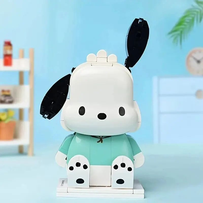 Sanrio Pochacco Pet Dog Building Block, Animais Montar Tijolos, Brinquedos de Educação Infantil, Enfeites de Mesa, Presentes de Natal