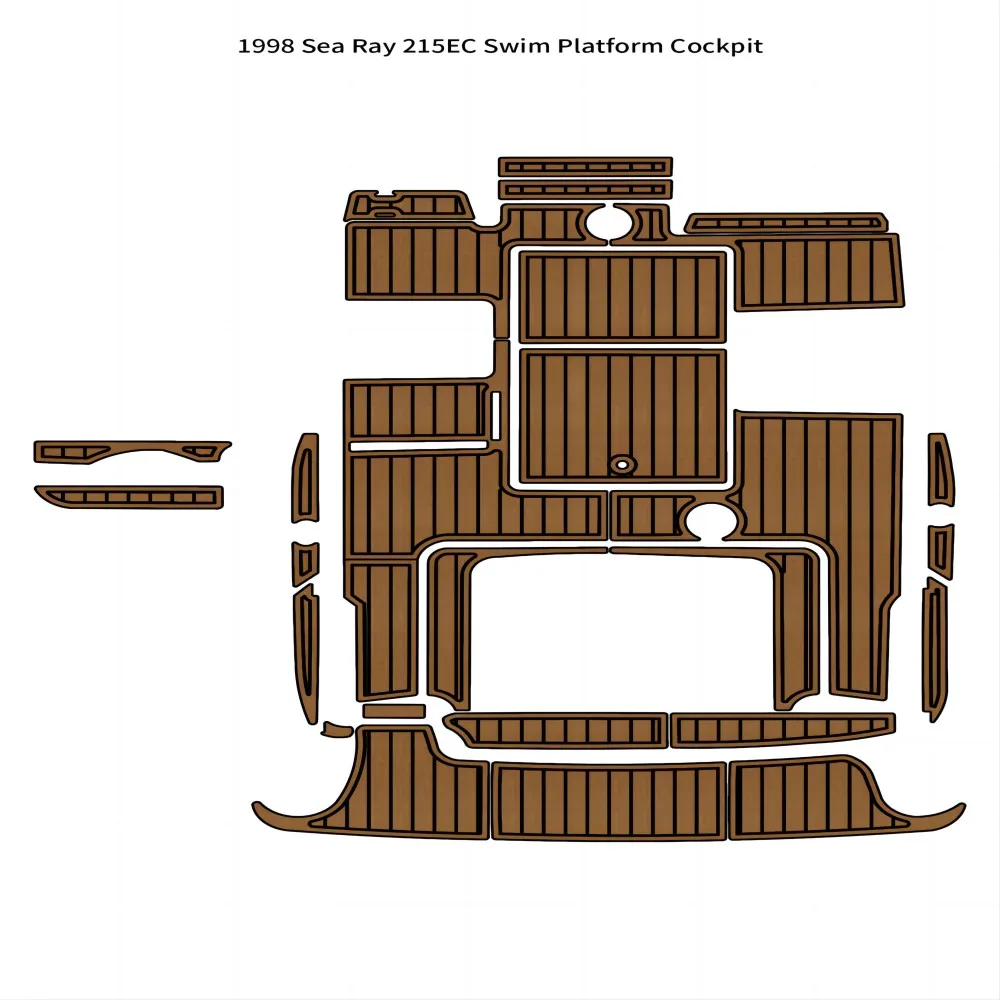 

1998 Sea Ray 215EC Swim Platform Cockpit Boat EVA Foam Teak Deck Floor Mat Seadek MarineMat Gatorstep Style Self Adhesive