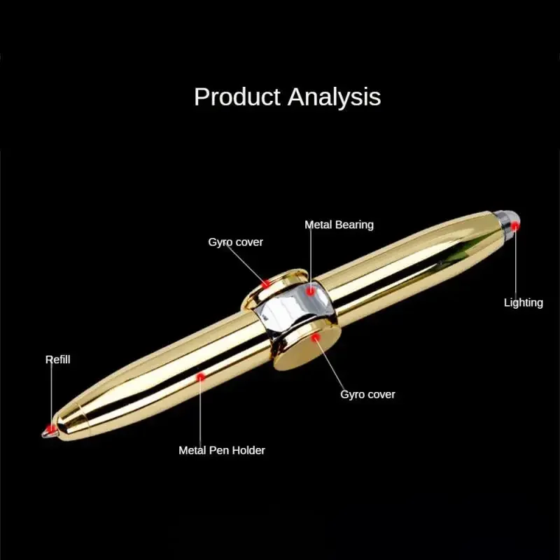 Metal Multifunctional Fingertip Decompression And Rotation Creative Luminous Flash Rotation Finger Decompression With Light Ball