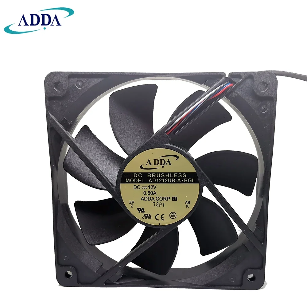 ADDA-Ventilateur PMW à haut débit d'air, AD1212UB A7BGL 12025, 120x25mm, 12V, refroidisseur de processeur d'ordinateur, 12cm, 4 fils, boîtier de contrôle de température, nouveau