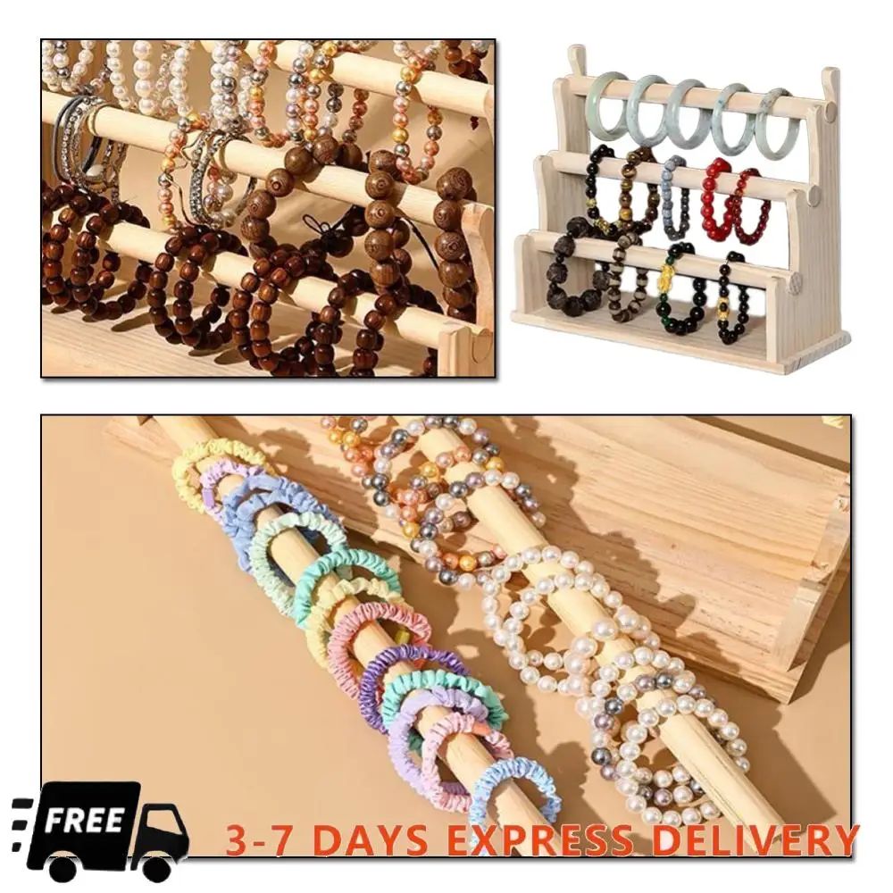 

3-слойный деревянный держатель для браслета, подставка для браслета, органайзер для ювелирных изделий