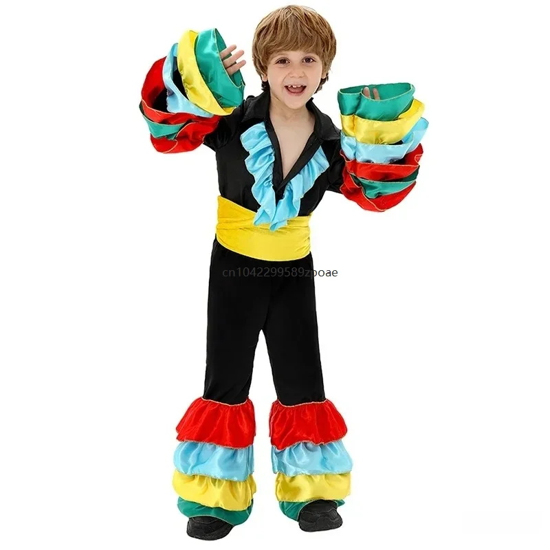 Flamenco spagnolo Rumba Samba Costume da ballo Ballerino brasiliano Ragazzi Ragazze Costume Cosplay Ragazzo Carnevale Abito Body Set