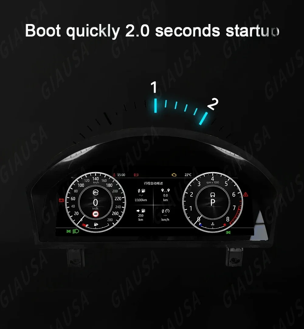 12.3 بوصة لينكس OS شاشة سيارة LCD الرقمية العنقودية أداة قمرة القيادة الافتراضية لاند روفر رينج روفر فوغ L322 V8 2002-2012 #6