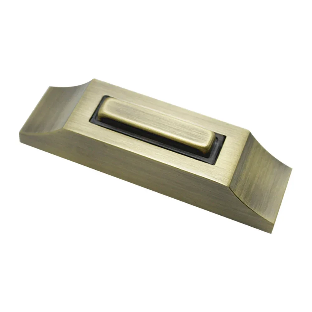 1PCS Wired  Lighted Doorbell Button Home Doorbell Switch Wall Button With Indicator Antique Brass Rectangular Door Bell Button