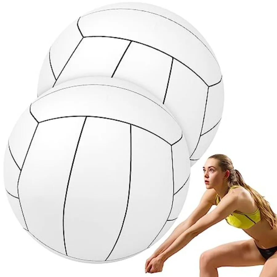 

2 Pcs 40 Inch Giant Inflatable Volleyball Party Decorations White Large Beach Inflatable Sports Balls for Outdoor Activity Spor