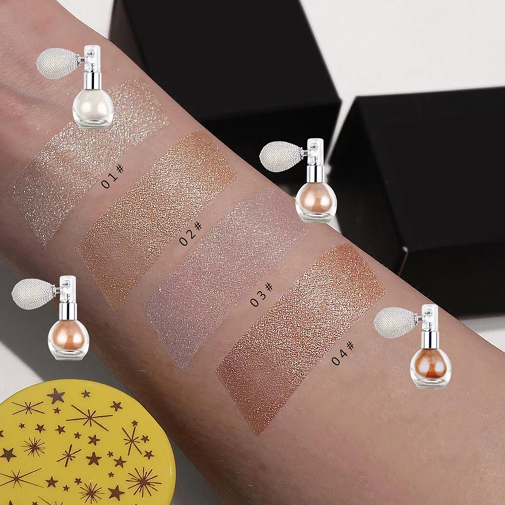 

4pcs Glitter Spray Body Highlight Powder Shimmering Dusting Hair Makeup Sparkle Body Shimmer Powder Spray For Wedding Party