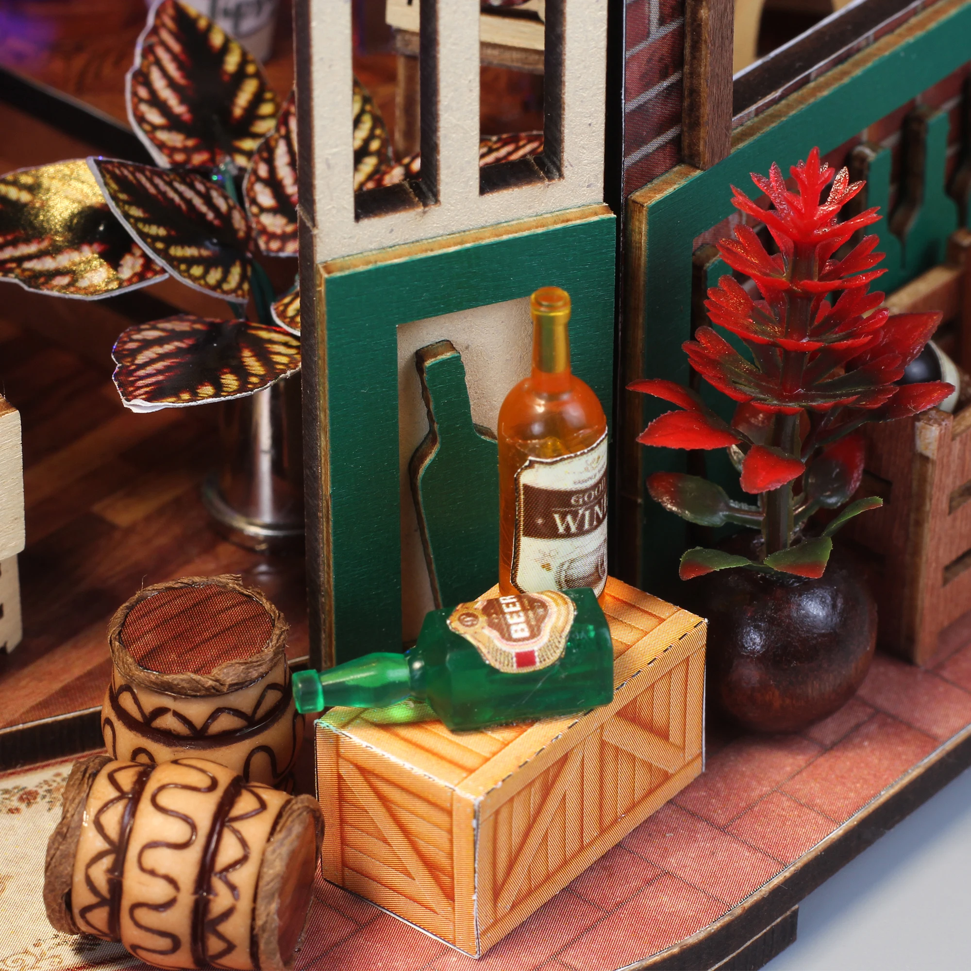 DIY Holz Vanchy Tavern Casa Puppenhäuser Miniaturmodellbausätze Bar Puppenhaus mit Möbeln 3D-Puzzle für Freunde Geburtstagsgeschenke