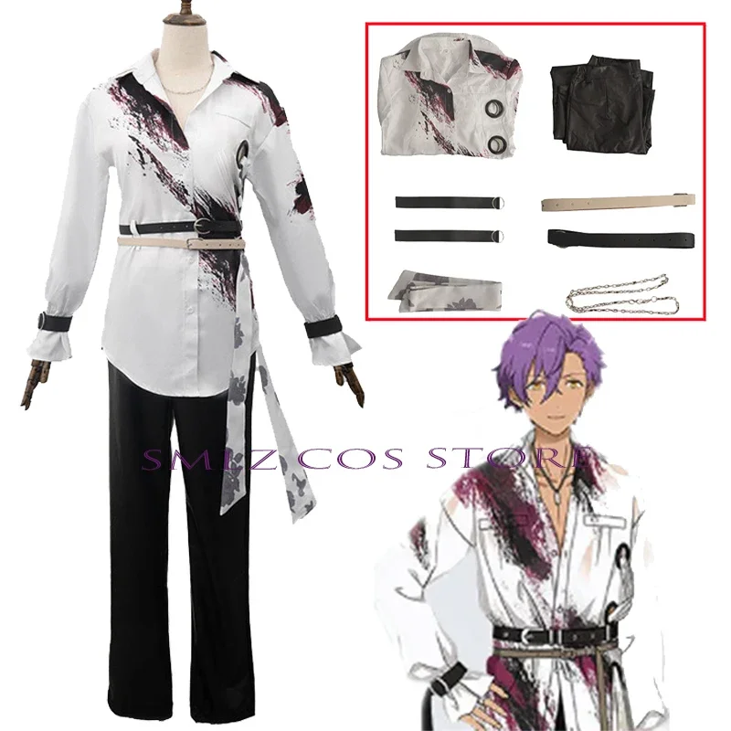 

Sakuma Rei Cosplay Anime Ensemble Stars Costume Otogari Adonis Uniform Halloween Ogami Koga Bloodstain Outfit for Men