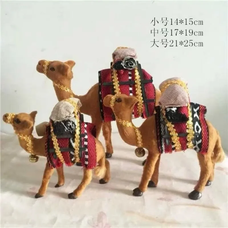 1pc Simulation Animal Toy Plush Stuffed Camel Doll Home Decoration Props Ornaments Gifts Collectible Boys Girls Gifts