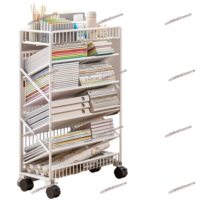 

Bookshelf Movable Desk Side Storage Rack Next To Classroom Desk Students Put Book Shelf Wheeled Shelf Bookshelf