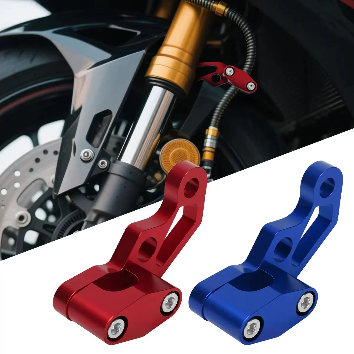 1pc Motorcycle CNC Aluminum Alloy Brake Line Clamp Protector Modified Oil Pipeline Cable Clip For Motorbike Oil Pipe Tube